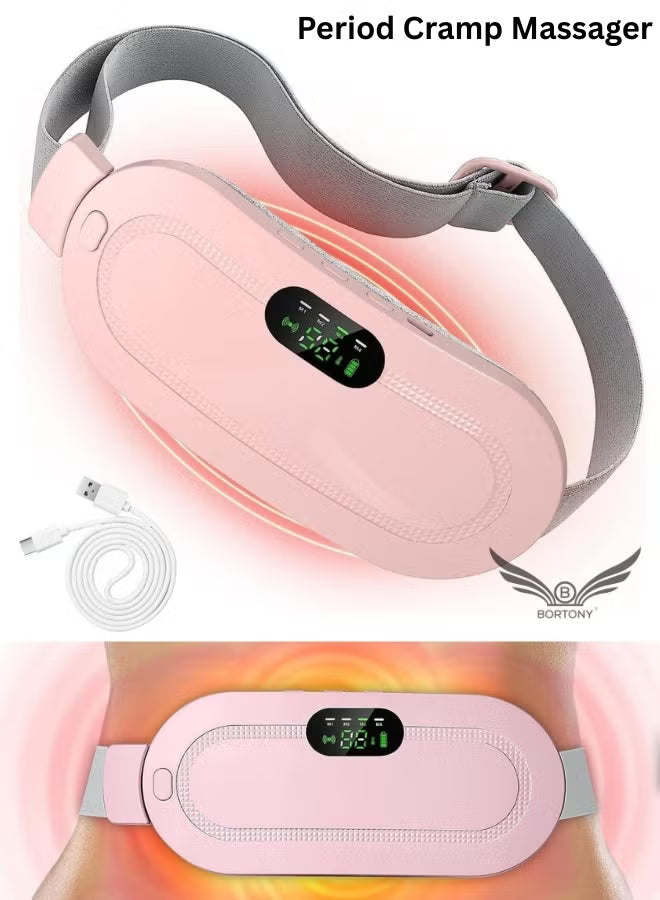Electric Period Cramp Massager Vibrating Heating Belt for Menstrual Colic Relief