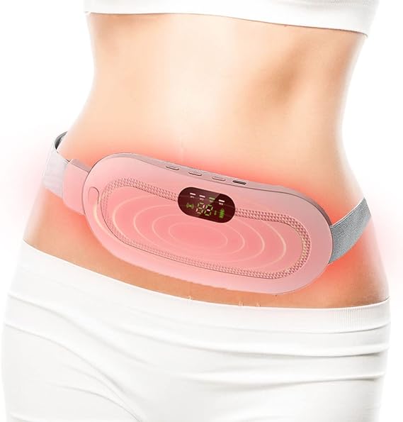 Electric Period Cramp Massager Vibrating Heating Belt for Menstrual Colic Relief